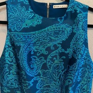 Alice + Olivia blue embroidered summer dress